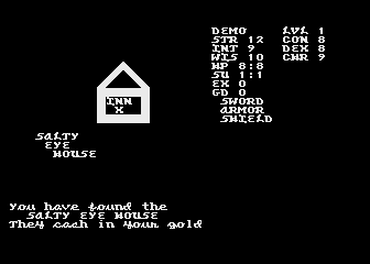 Telengard (Atari 8-bit) screenshot: The Inn