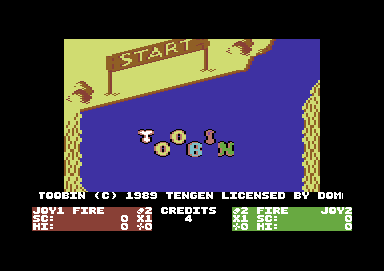 Toobin' (Commodore 64) screenshot: Title screen