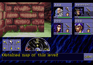 Eye of the Beholder (SEGA CD) screenshot: On each level you can find the map.