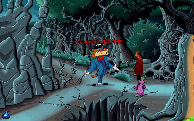 Toonstruck (DOS) screenshot: Meet B.B Wolf