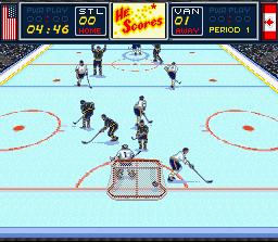 Brett Hull Hockey 95 (SNES) screenshot: In Game