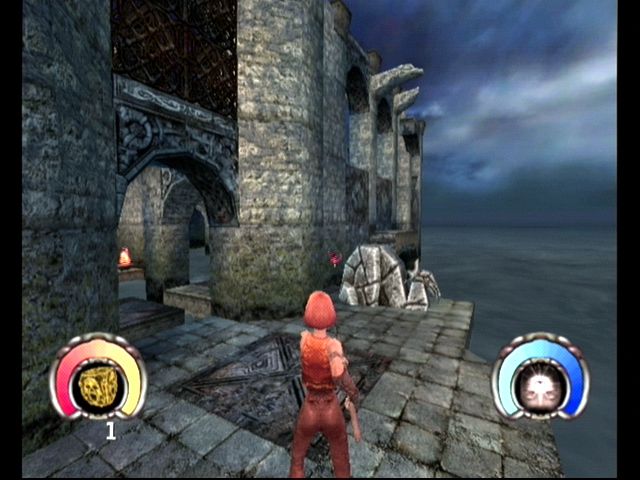 Darkened Skye (GameCube) screenshot: One of many distant locations you'll explore