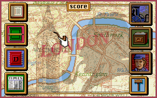 Sherlock Holmes: Consulting Detective - Volume III (DOS) screenshot: A map of London