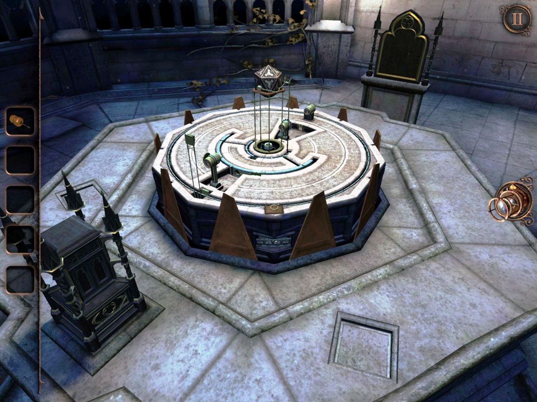 The Room Three (iPad) screenshot: The Tower table and optics