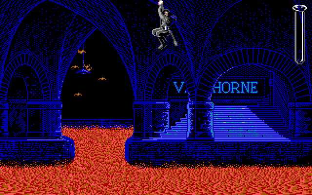 Ghostbusters II (DOS) screenshot: collecting slime - EGA