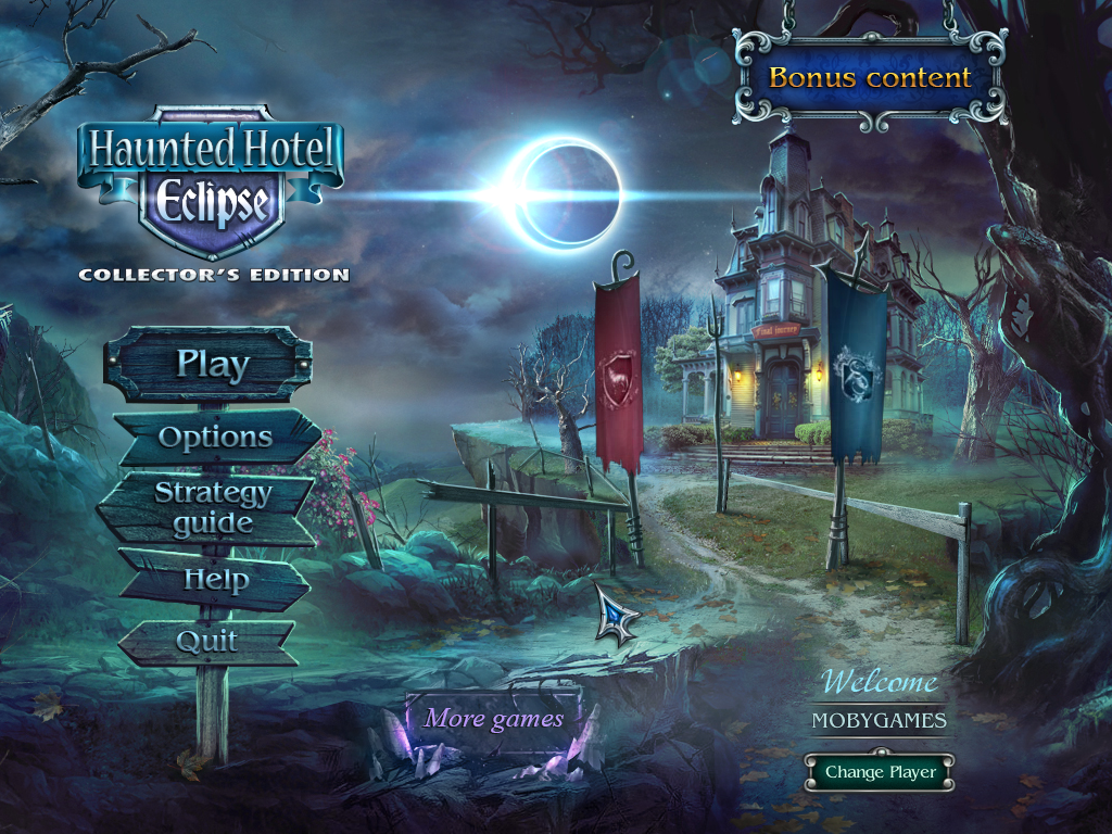 Haunted Hotel: Eclipse (Collector's Edition) (Windows) screenshot: Title and main menu