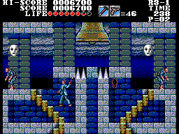Vampire: Master of Darkness (SEGA Master System) screenshot: Round 3 - a castle