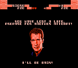 Total Recall (NES) screenshot: Lost a life
