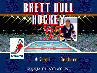 Brett Hull Hockey 95 (Genesis) screenshot: Title screen