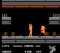 Werewolf: The Last Warrior (NES) screenshot: A boss so fast he catches on fire