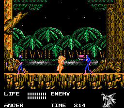 Werewolf: The Last Warrior (NES) screenshot: Enemies exclaim "OH!"