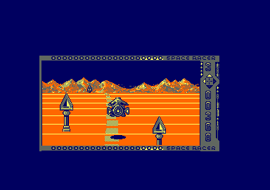 Space Racer (Amstrad CPC) screenshot: On the road line