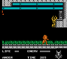Werewolf: The Last Warrior (NES) screenshot: Forest boss