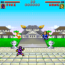 Shado Fighter (ExEn) screenshot: Toki and Wang in front of Chinese background (version ExEn)