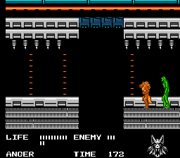 Werewolf: The Last Warrior (NES) screenshot: A boss made of green slime