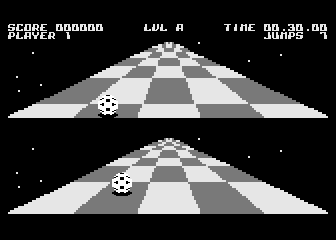Trailblazer (Atari 8-bit) screenshot: In the beginning.