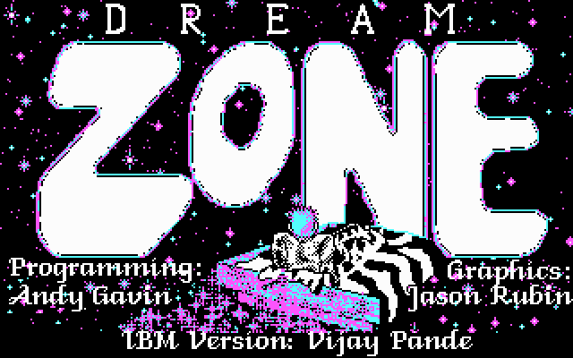 Dream Zone (DOS) screenshot: Title screen (CGA)