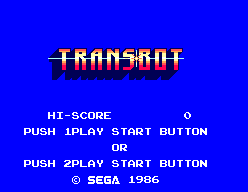 TransBot (SEGA Master System) screenshot: Title screen
