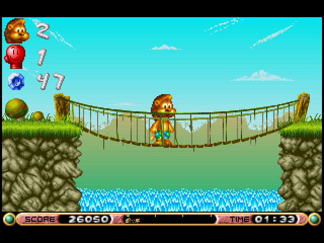 Brian the Lion Starring In: Rumble in the Jungle (Amiga) screenshot: The Rocky Mountains (ECS Version)
