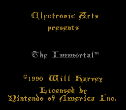 The Immortal (NES) screenshot: Title screen