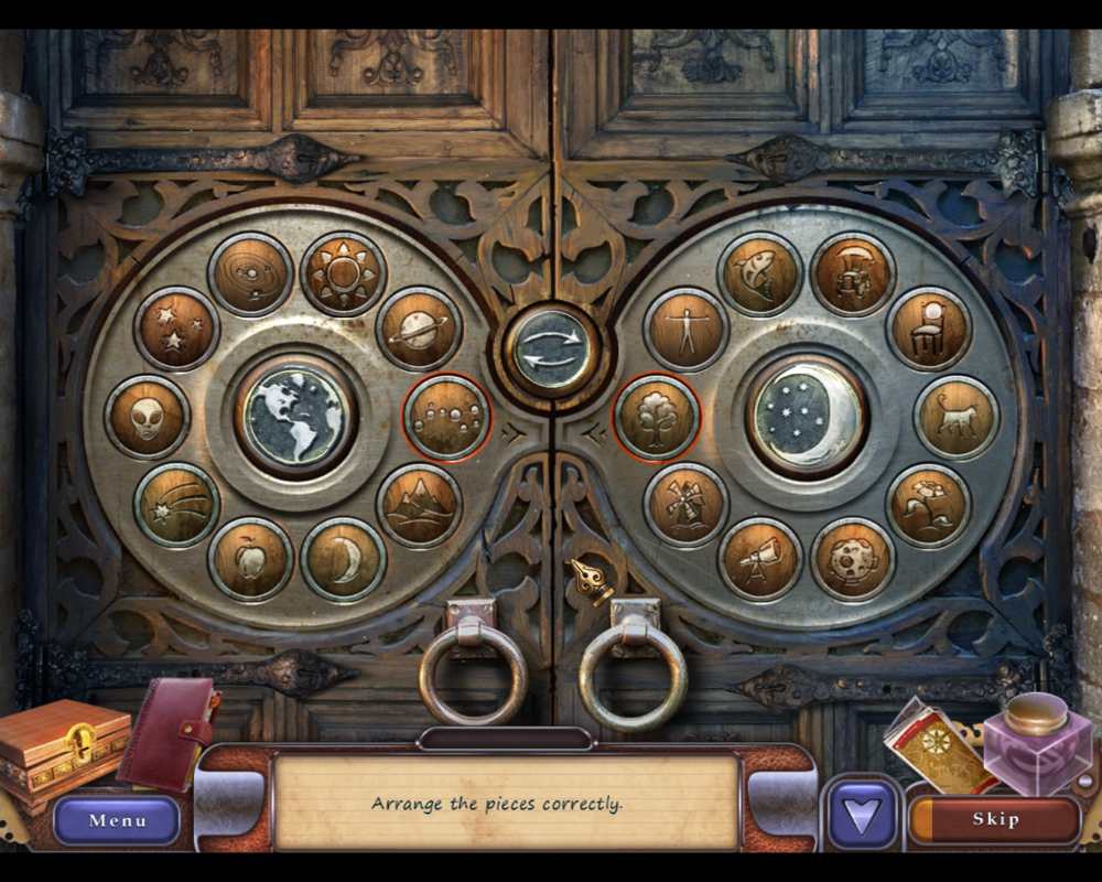 Chronicles of the Witches and Warlocks (Windows) screenshot: A puzzle. I need to check my journal to see what needs to be done.