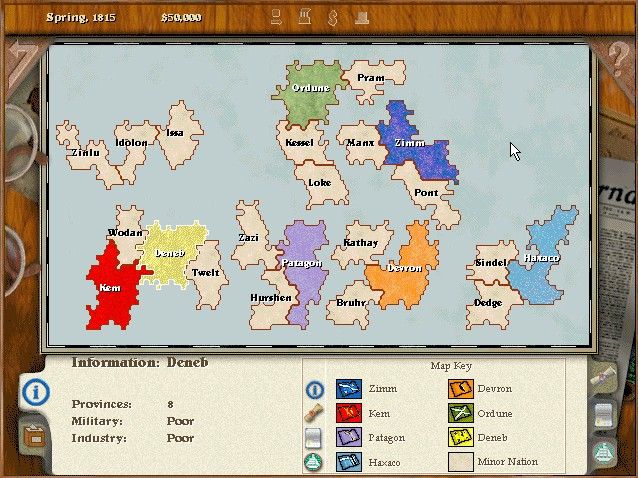 Imperialism (Windows) screenshot: Diplomacy