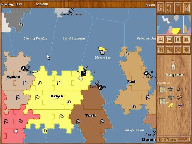 Imperialism (Windows) screenshot: Map screen