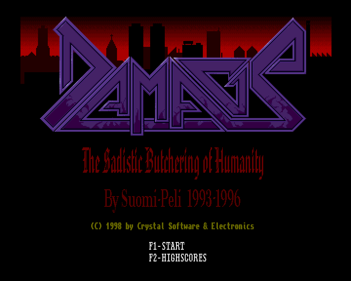 Damage: The Sadistic Butchering of Humanity (Amiga) screenshot: The main menu