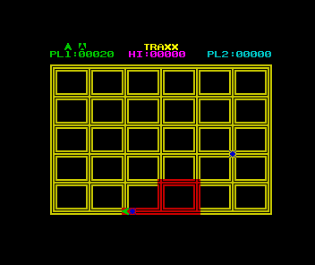 Traxx (ZX Spectrum) screenshot: Created one square