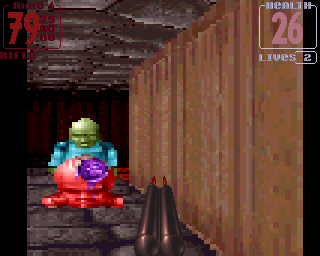 Fears (Amiga) screenshot: An imp behind the dead blob