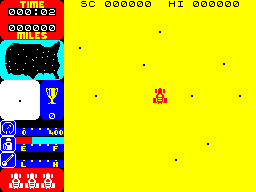 Tranz Am (ZX Spectrum) screenshot: You start the game in the middle of USA