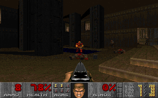 Master Levels for Doom II (DOS) screenshot: "Attack" by <moby developer="Tim Willits">Tim Willits</moby>