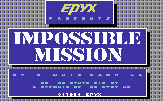 Impossible Mission (Commodore 64) screenshot: Title screen