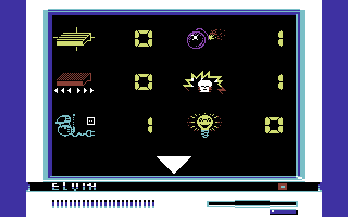 Impossible Mission II (Commodore 64) screenshot: Using a computer terminal