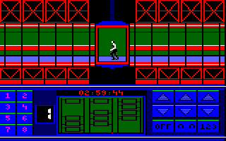 Impossible Mission II (Amstrad CPC) screenshot: The beginning location
