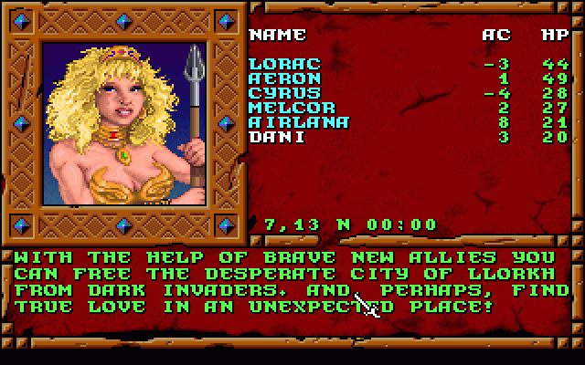 Treasures of the Savage Frontier (DOS) screenshot: Lady with a trident