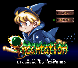 Incantation (SNES) screenshot: Title screen