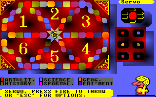 Trivial Pursuit (Amstrad CPC) screenshot: The game board