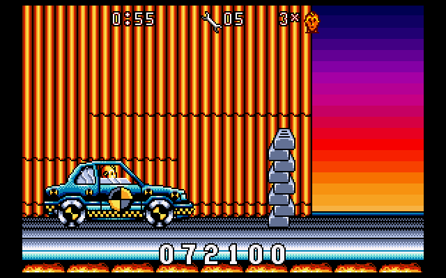 The Incredible Crash Dummies (Amiga) screenshot: Vehicle Crash Test #1