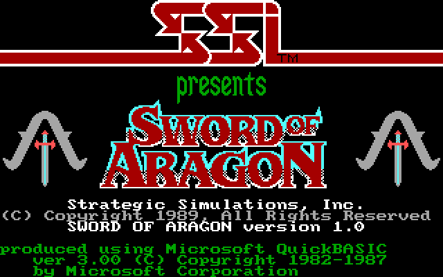 Sword of Aragon (DOS) screenshot: Title screen