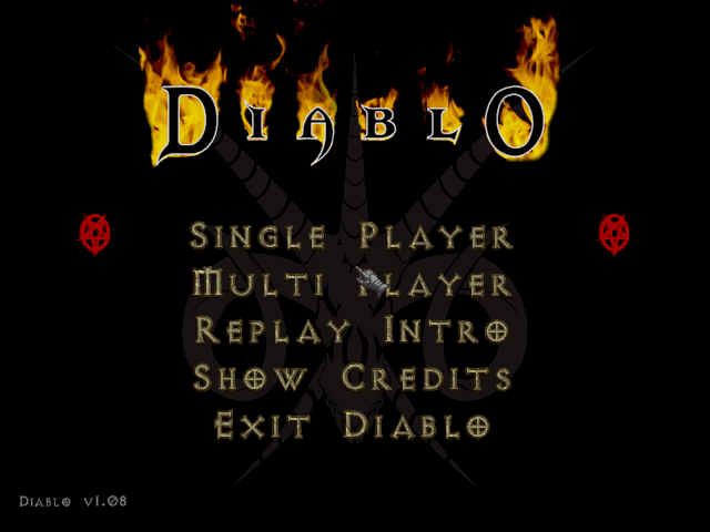 Diablo (Windows) screenshot: Main menu