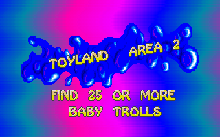 Trolls (DOS) screenshot: Entering Toyland Area 2