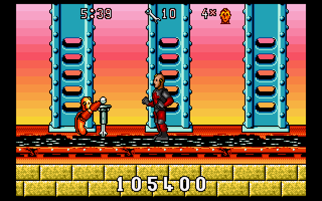 The Incredible Crash Dummies (Amiga) screenshot: "Just give up, kid. You won't find any more oil around here"