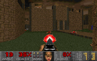 Master Levels for Doom II (DOS) screenshot: "Paradox" by <moby developer="Tom Mustaine">Tom Mustaine</moby>