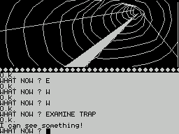 Waxworks (ZX Spectrum) screenshot: Location three and at last we're in a tunnel where all adventures must go eventually