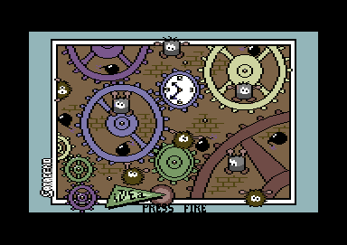 Gear Works (Commodore 64) screenshot: Title screen