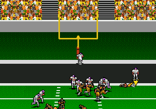 Troy Aikman NFL Football (Genesis) screenshot: The field kick is good