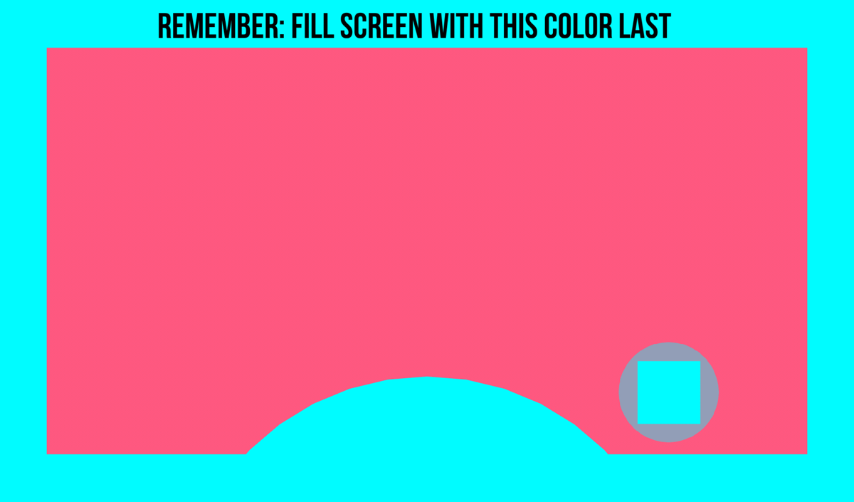 Color Zen (Android) screenshot: A reminder you need to achieve an area that is entirely in the border colour.