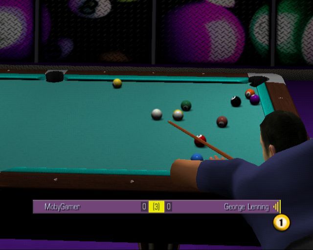 World Snooker Championship 2007 (PlayStation 2) screenshot: This is a pool championship. After setting up the direction and power of the shot player watches their computer persona take it. When they miss the AI opponent steps in and cleans up