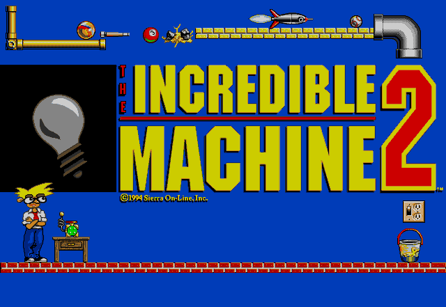 The Incredible Machine 2 (DOS) screenshot: Main title intro